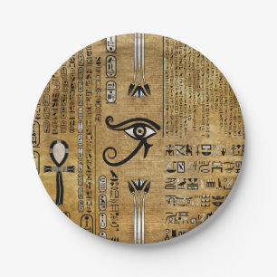 Egyptian Eye of Horus - Wadjet Ornament Paper Plate