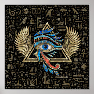 Egyptian Eye of Horus - Wadjet Ornament Poster
