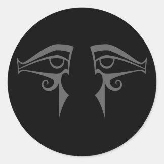 egyptian eyes horus and isis classic round sticker