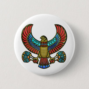 Egyptian Falcon 6 Cm Round Badge