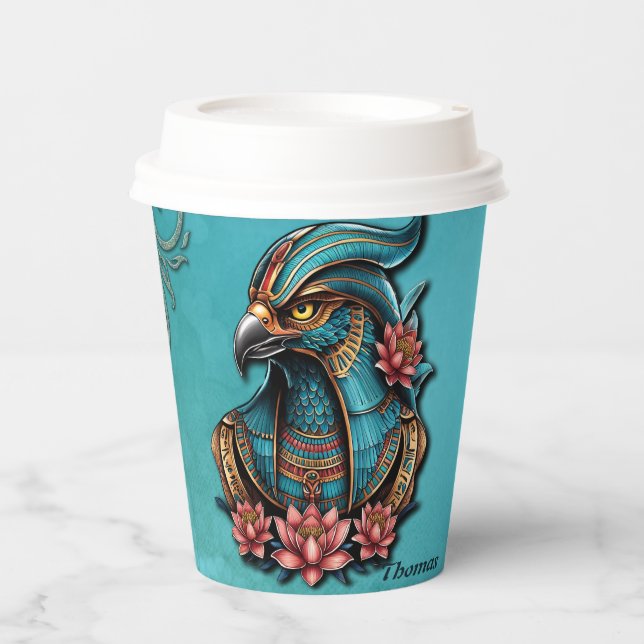 Egyptian Falcon God.  Paper Cups (Front)