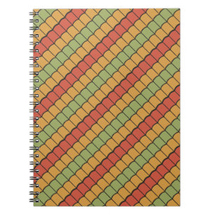 Egyptian Feathers Red Yellow Green Spiral Notebook