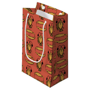 Egyptian Fish, Crocodile on Red Small Gift Bag