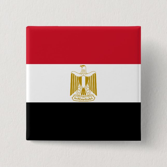 Egyptian Flag 15 Cm Square Badge (Front)