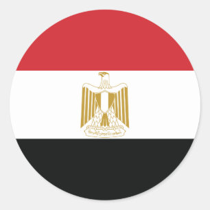 EGYPTIAN FLAG CLASSIC ROUND STICKER