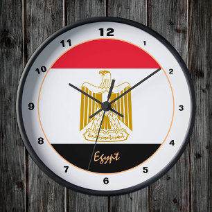 Egyptian Flag & Egypt trendy fashion /design clock