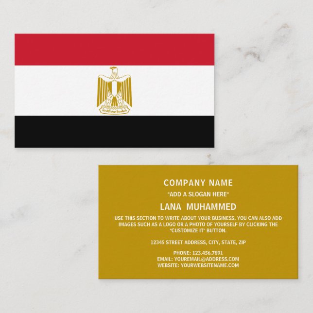 Egyptian Flag, Flag of Egypt Business Card (Front/Back)