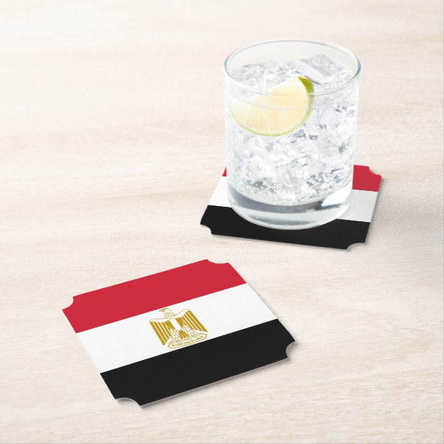 Egyptian flag paper coaster (Insitu)