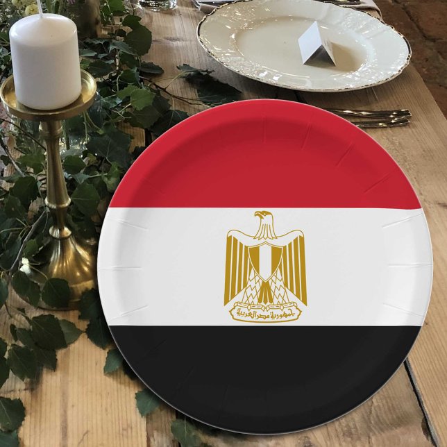 Egyptian Flag plates, party, sports, Egypt Paper Plate (Creator Uploaded)