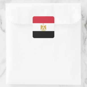 Egyptian flag square sticker