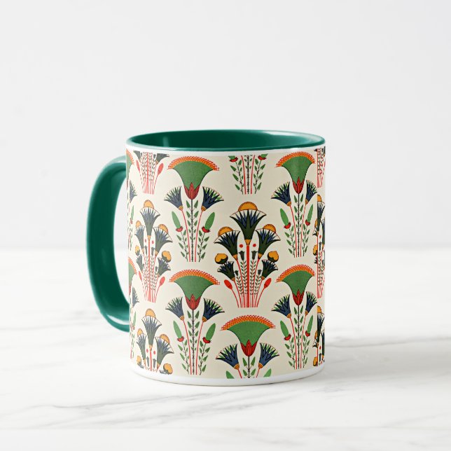 Egyptian Floral Pattern, colourful design Mug (Front Left)