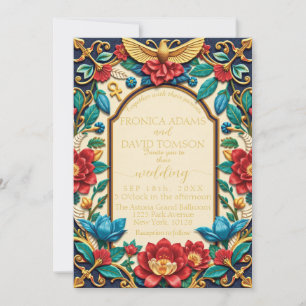 Egyptian Floral Wedding Invitation