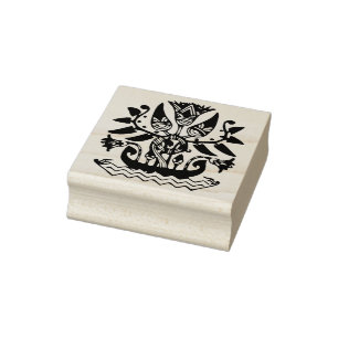 Egyptian flowers art stamp