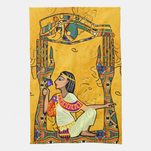 Egyptian Fusion Tea Towel (Vertical)