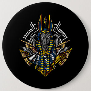 Egyptian God Anubis Ancient Wolf Pharaoh 6 Cm Round Badge