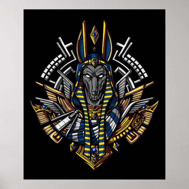 Egyptian God Anubis Ancient Wolf Pharaoh Poster (Front)