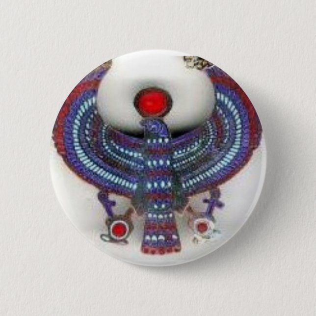 EGYPTIAN GOD HORUS 6 CM ROUND BADGE (Front)