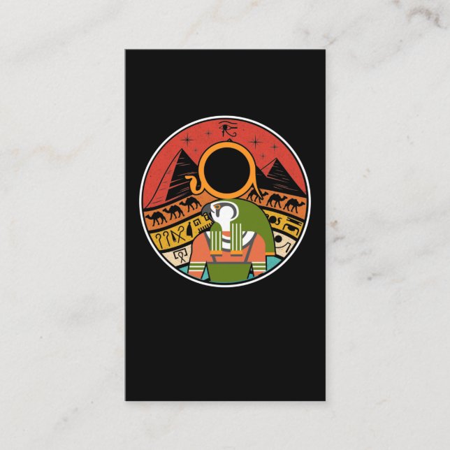 Egyptian God Horus Falcon Egypt Pyramids Business Card (Front)