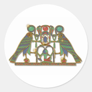 Egyptian God Horus Pectoral Classic Round Sticker