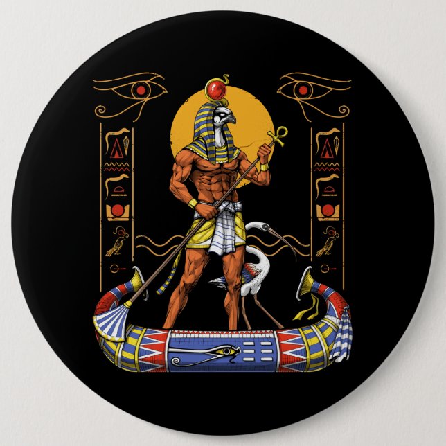 Egyptian God Ra 6 Cm Round Badge (Front)