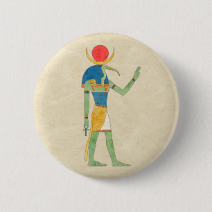 Egyptian God Thoth Vintage Illustration 6 Cm Round Badge