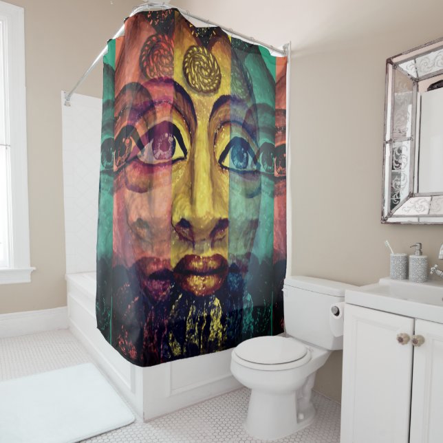 Egyptian goddess beautiful painting shower curtain (In Situ)