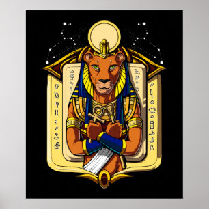Egyptian Goddess Lioness Sekhmet God Bastet Poster