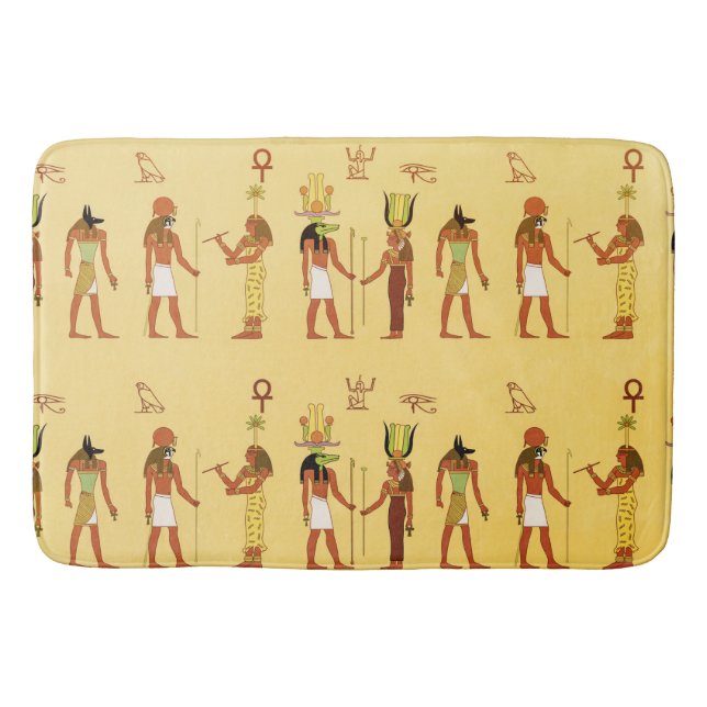 Egyptian Gods And Goddesses Bath Mat (Front)