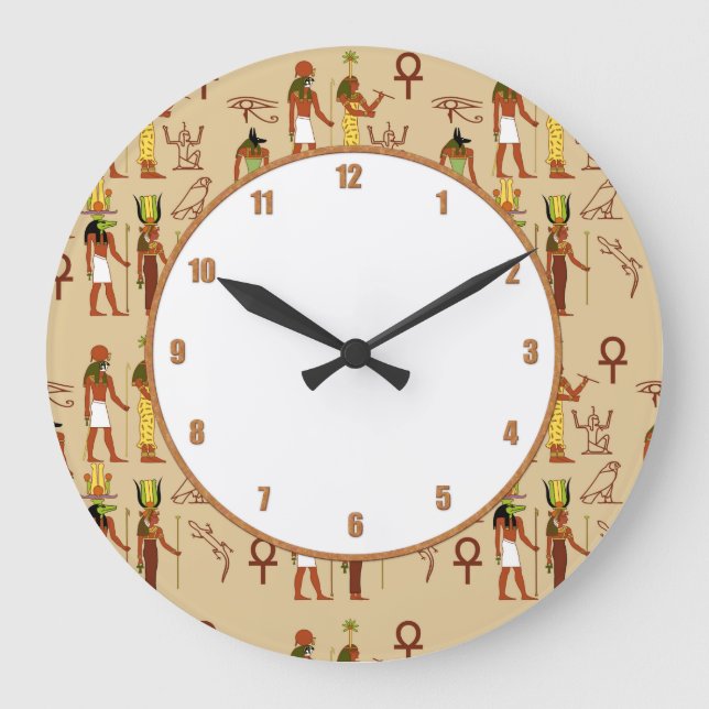 Egyptian Gods And Goddesses Large Clock (Front)