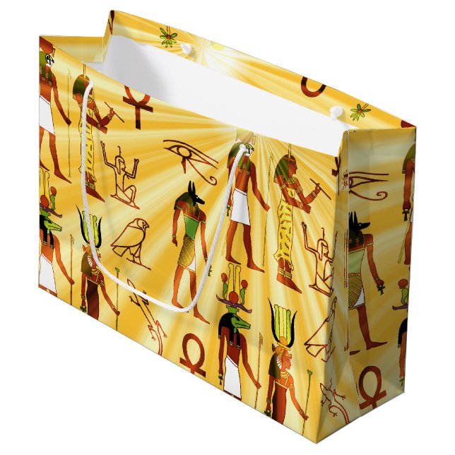 Egyptian Gods And Goddesses Large Gift Bag (Front Angled)