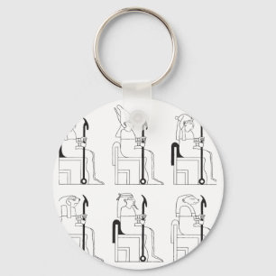 Egyptian Gods and Pharaohs in School Key Ring