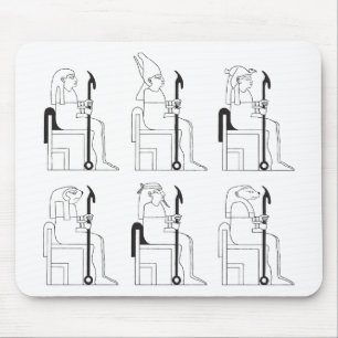 Egyptian Gods and Pharaohs in School Mouse Pad