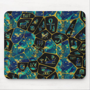 Egyptian Gold and Marble Voronoi diagram Mouse Pad
