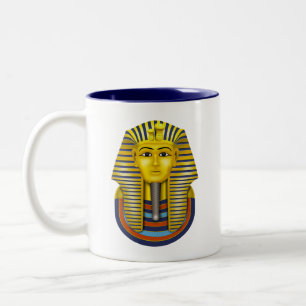 Egyptian Golden Pharaoh & Ankh Two-Tone Coffee Mug