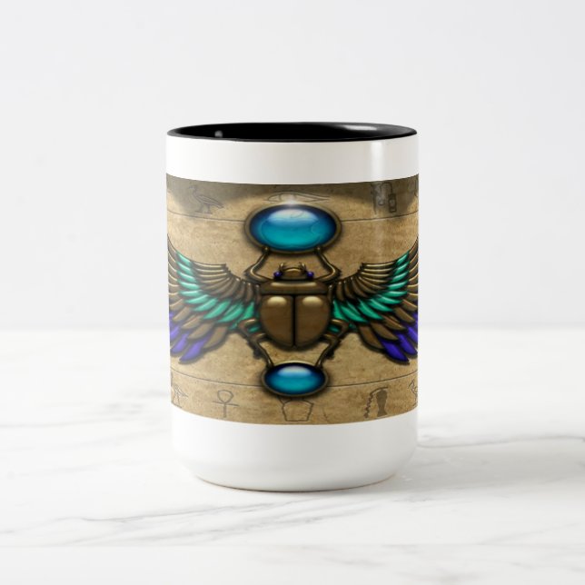 Egyptian Golden Scarab Coffee Mug (Center)