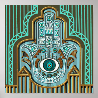 Egyptian Hamsa Hand Khamsa Of Fatimah Poster