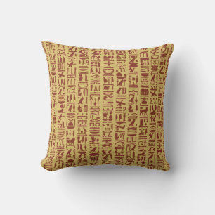 Egyptian Hieroglyph Throw Pillow