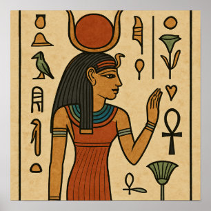 Egyptian Hieroglyphic Art Ancient Symbols Poster