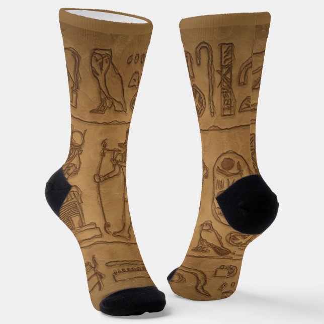 Egyptian Hieroglyphic Art Socks (Angled)