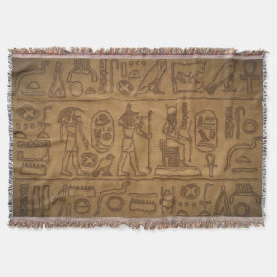 Egyptian Hieroglyphic Art Throw Blanket