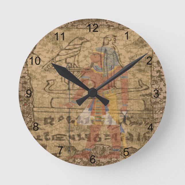 Egyptian Hieroglyphic Round Clock (Front)