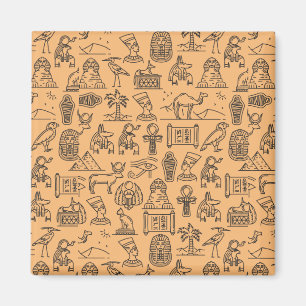Egyptian Hieroglyphic Symbol Background Magnet