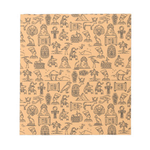 Egyptian Hieroglyphic Symbol Background Notepad