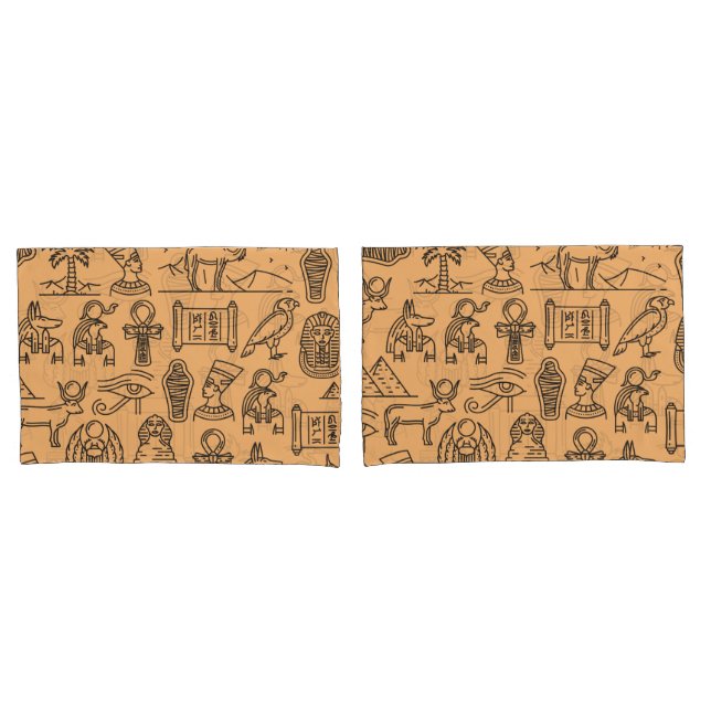 Egyptian Hieroglyphic Symbol Background  Pillowcase (Front-Set)