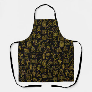 Egyptian Hieroglyphic Symbol Pattern Apron