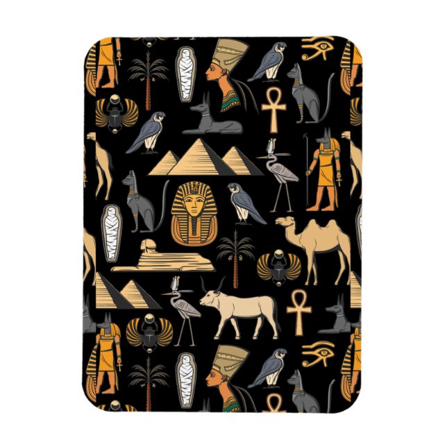  Egyptian Hieroglyphic Symbol Pattern Background   Magnet (Vertical)