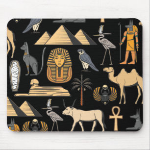  Egyptian Hieroglyphic Symbol Pattern Background Mouse Pad