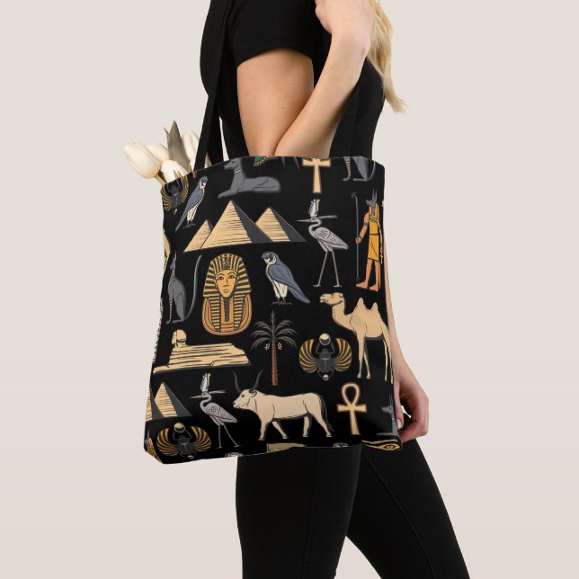  Egyptian Hieroglyphic Symbol Pattern Background  Tote Bag (Close Up)