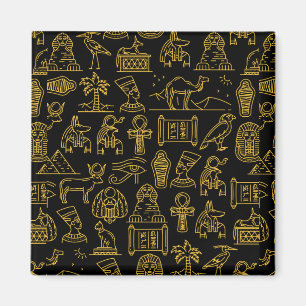 Egyptian Hieroglyphic Symbol Pattern Magnet