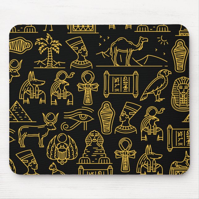 Egyptian Hieroglyphic Symbol Pattern Mouse Pad (Front)